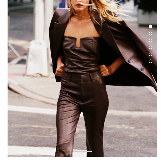 ZARA faux leather pants with a slit - Picture 2 of 6